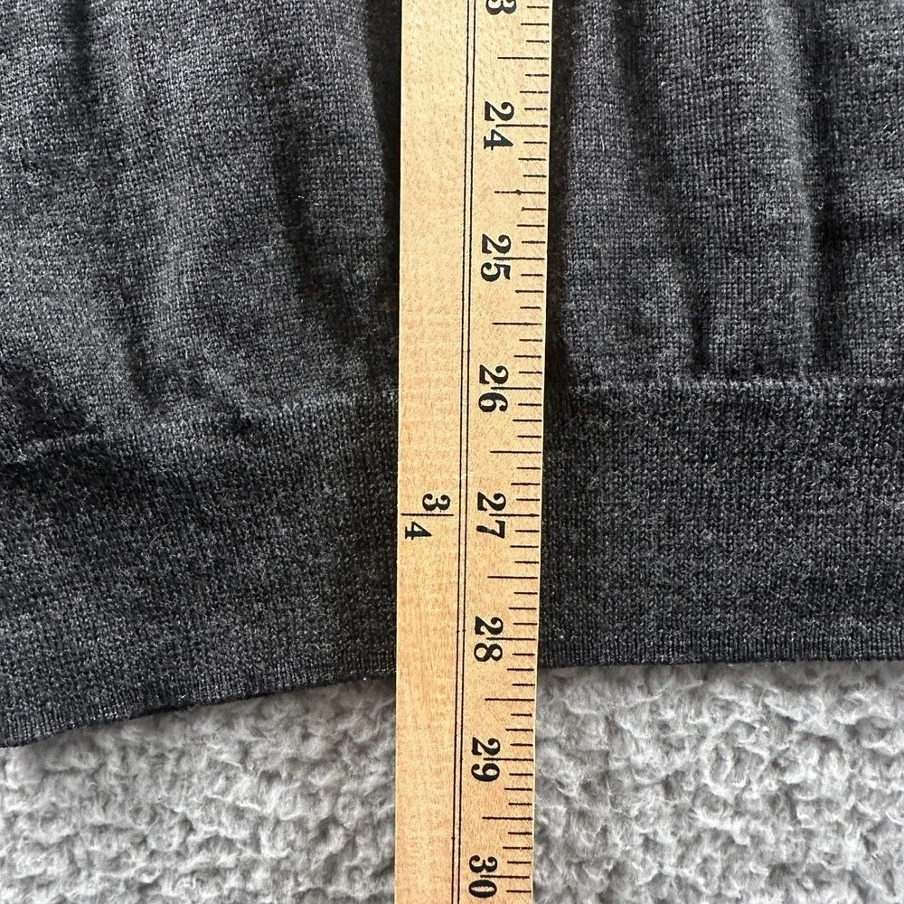Polo Ralph Lauren Sweater Mens 2XL Gray Merino Wool V-Neck Knit Long Sleeve